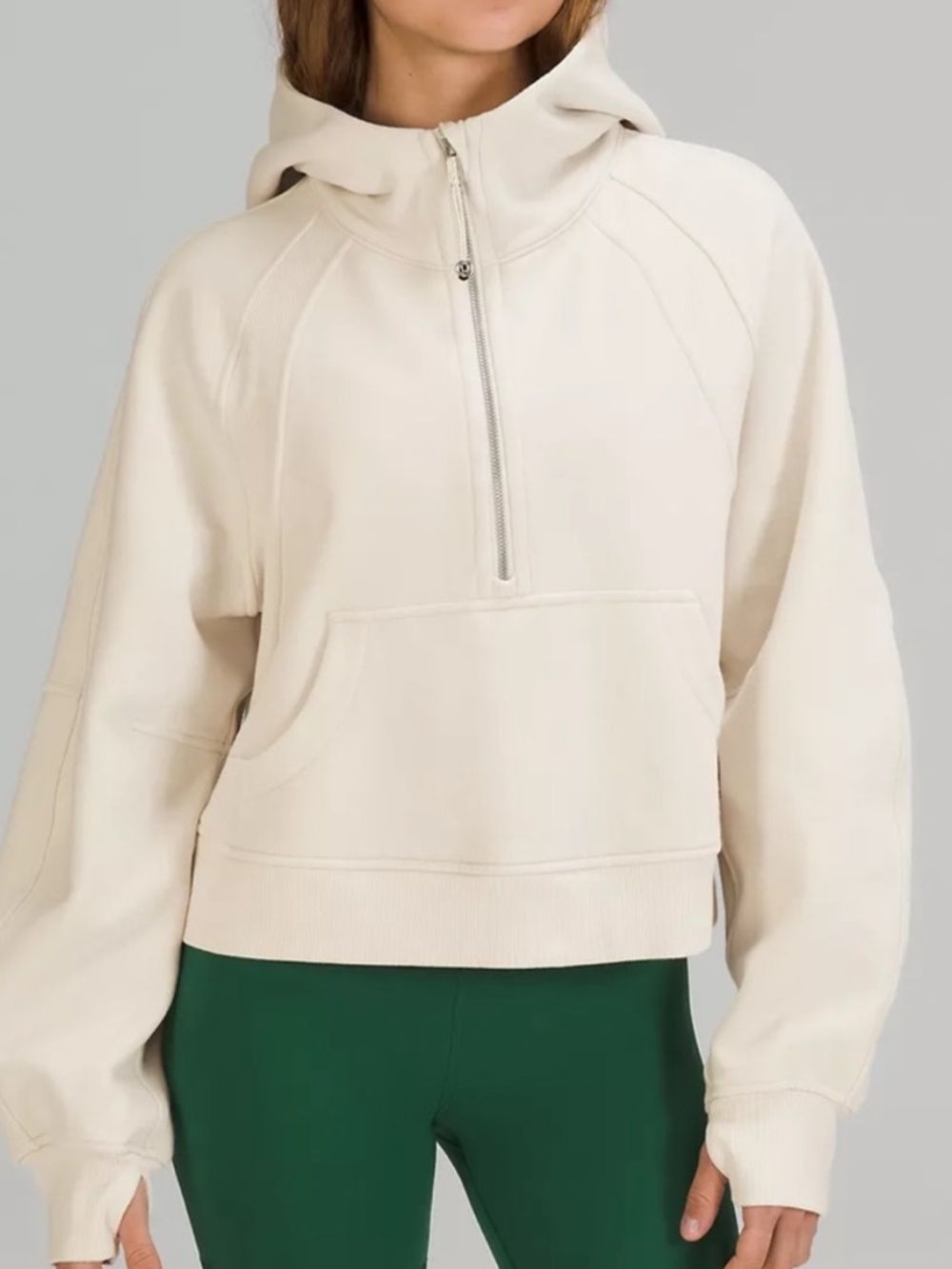White Opal Lululemon Hooded Half Zip Hoodie